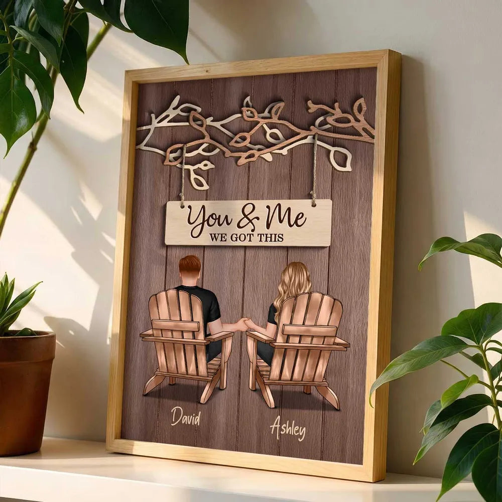 Personalized Couple Wooden Wall Art for Home Decor - Romantic Gift Poster or Canvas MagicInPrints