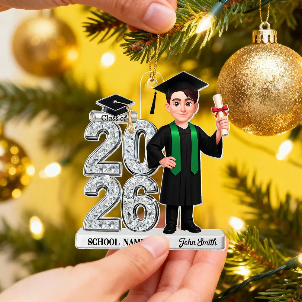 Personalized Graduation Ornament for Class of 2025 - Custom Name and School Ornament MagicInPrints