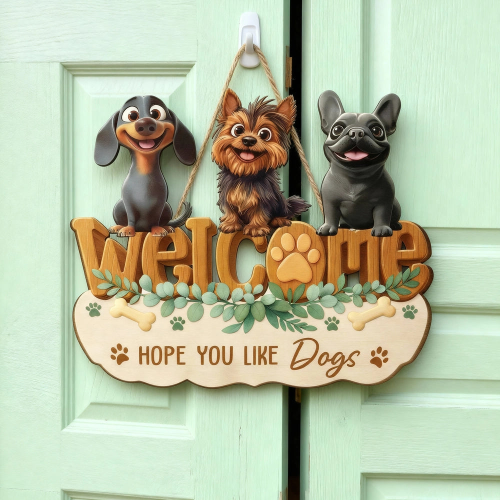 Personalized Dog Welcome Sign for Dog Lovers - Home Decor Sign MagicInPrints