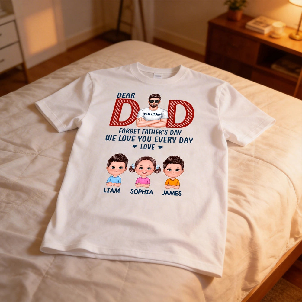 Personalized Father's Day T-Shirt for Dad with Kids' Names - Sentimental Gift Cloth MagicInPrints
