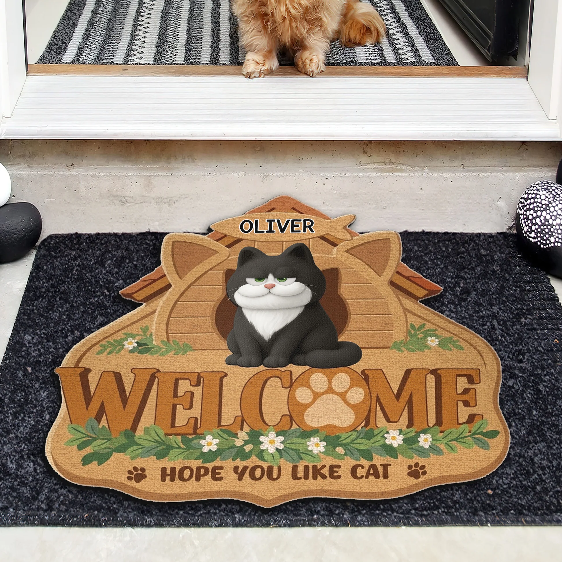 Personalized Cat Welcome Mat for Cat Lovers - Home Decor Doormat MagicInPrints