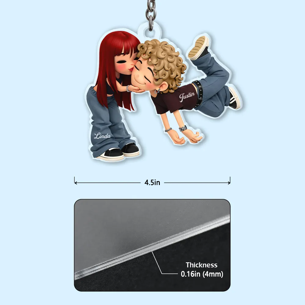 Personalized Couple Keychain for Lovers - Cute Gift for Anniversaries Keychain MagicInPrints