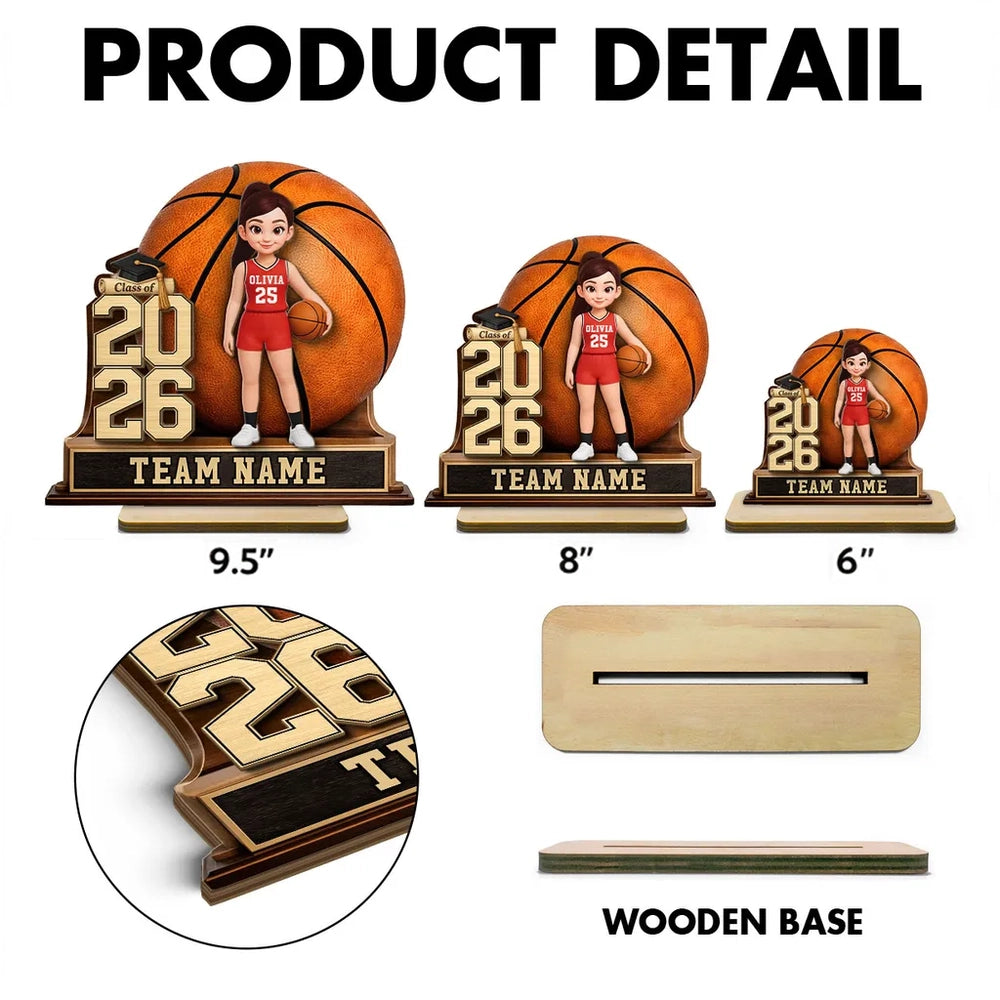 Custom Basketball Graduation Plaque for Girls - Class of 2026 Plaque MagicInPrints