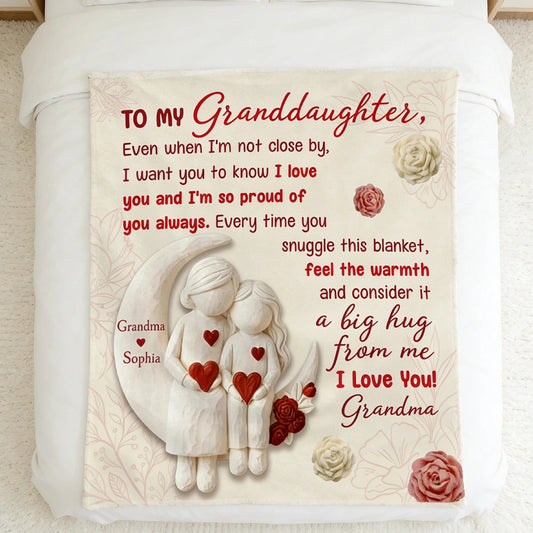 Personalized Granddaughter Blanket - Heartfelt Message from Grandma - Sentimental Gift for Love and Warmth Blanket MagicInPrints