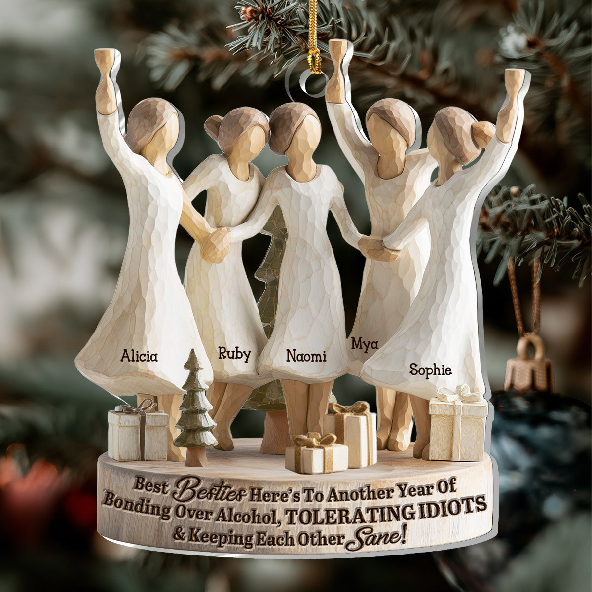 Personalized Friends Christmas Ornament for Women - Holiday Gift Ornament MagicInPrints