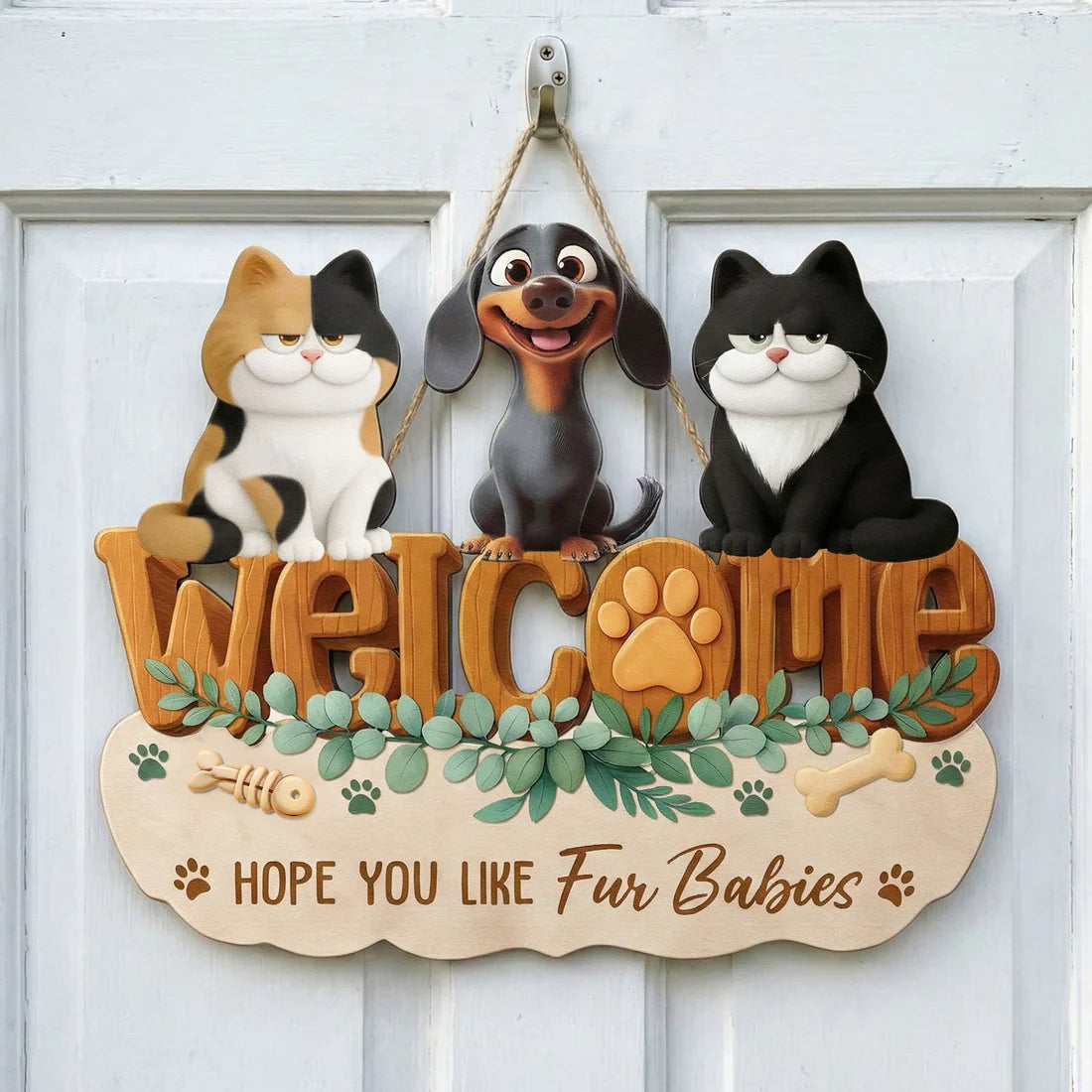 Personalized Dog Welcome Sign for Dog Lovers - Home Decor Sign MagicInPrints