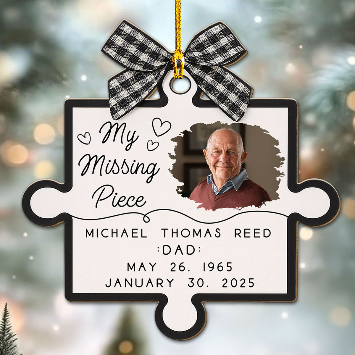 Personalized Memorial Puzzle Ornament for Family - Remembrance Gift Ornament MagicInPrints