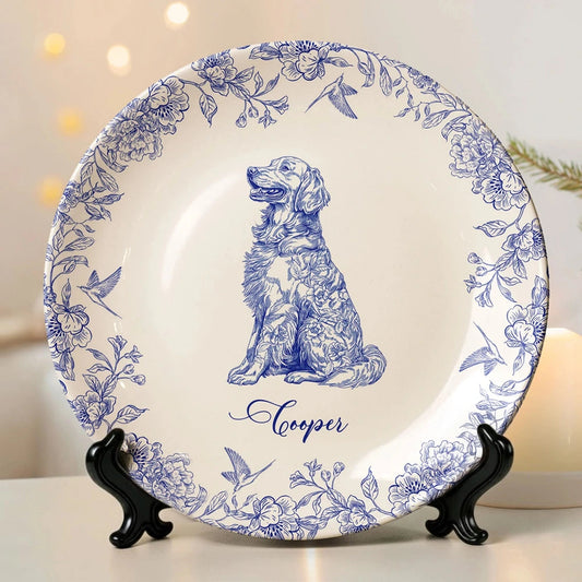 Personalized Dog Portrait Ceramic Plate for Pet Lovers - Home Decor Gift Plaque MagicInPrints