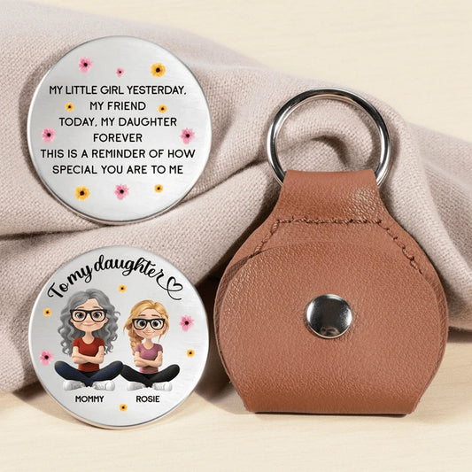 Personalized Leather Keychain for Daughter - Sentimental Gift Keychain MagicInPrints