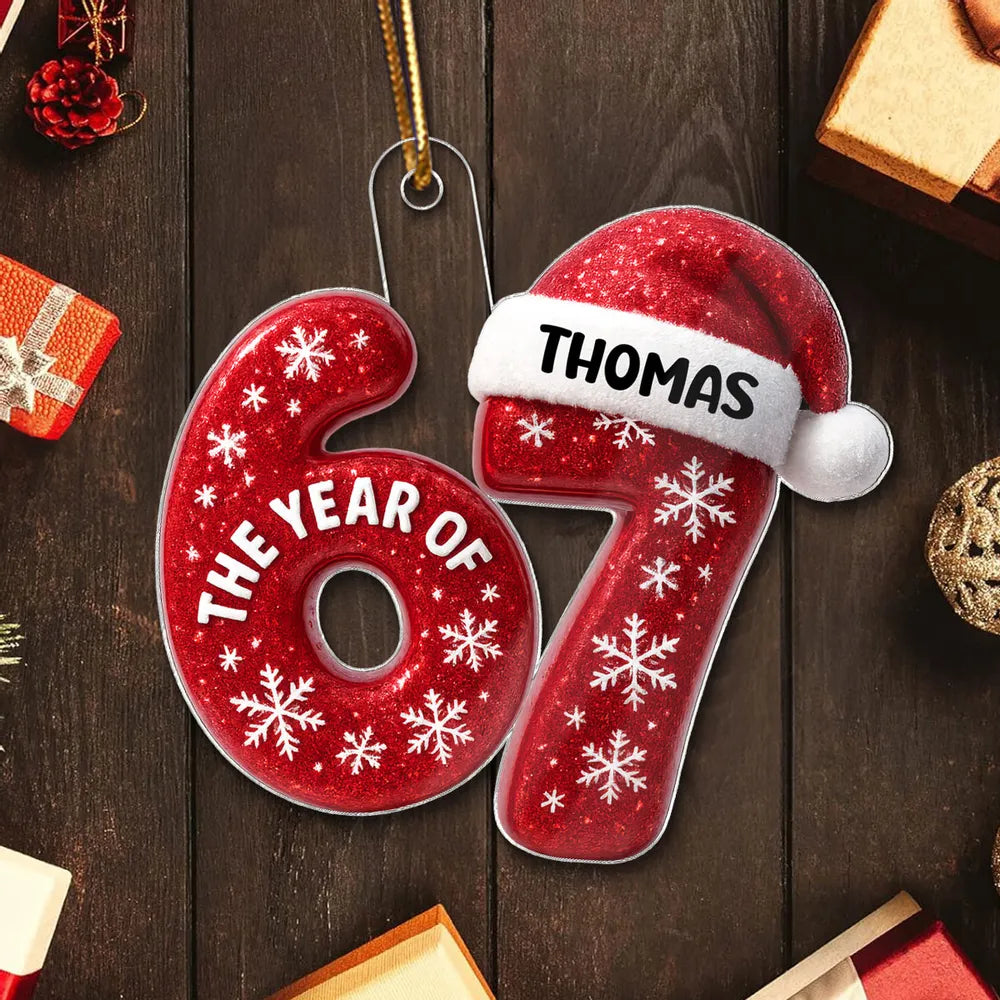 Custom Christmas Ornament for Adults - Personalized Year and Name - Holiday Decoration Ornament MagicInPrints