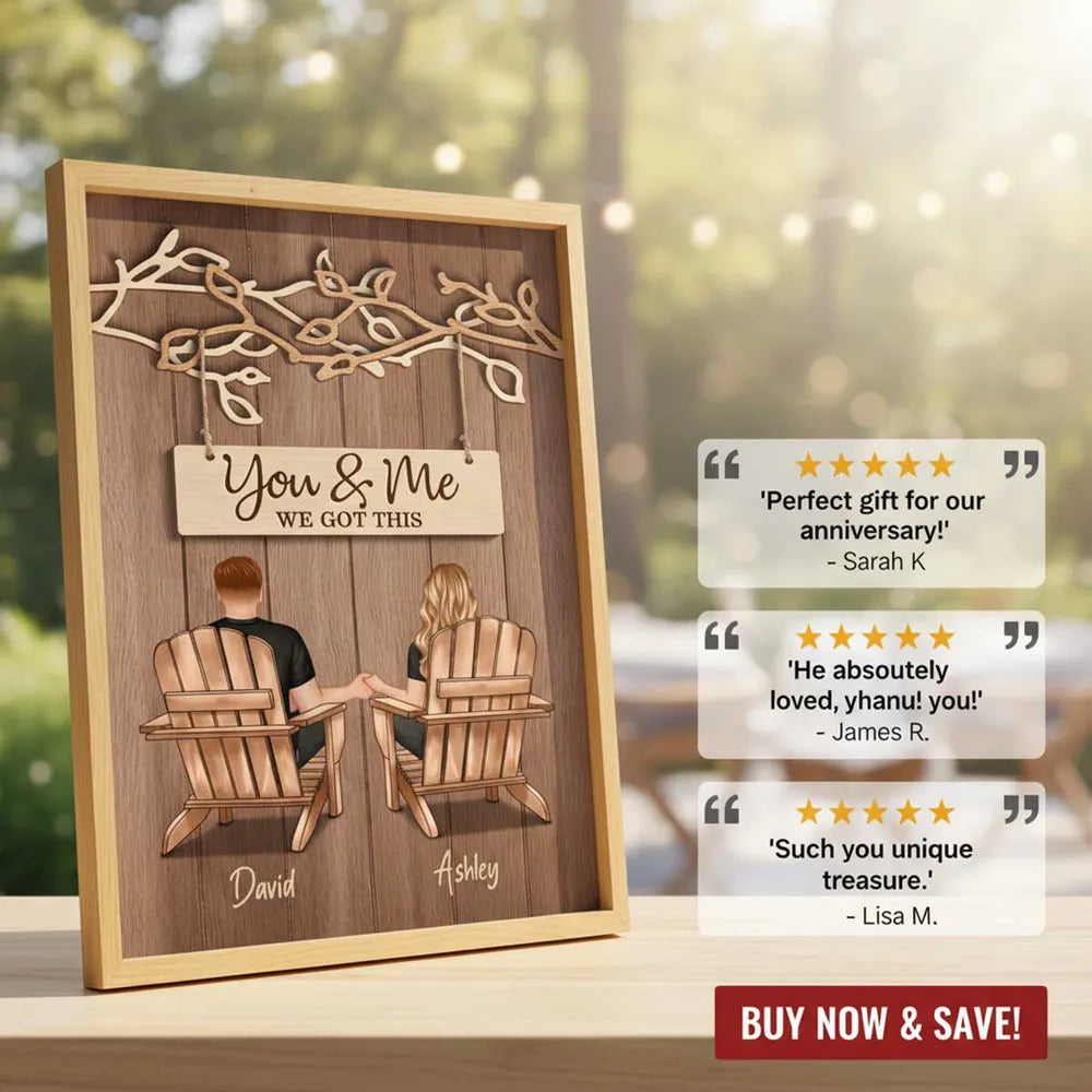 Personalized Couple Wooden Wall Art for Home Decor - Romantic Gift Poster or Canvas MagicInPrints