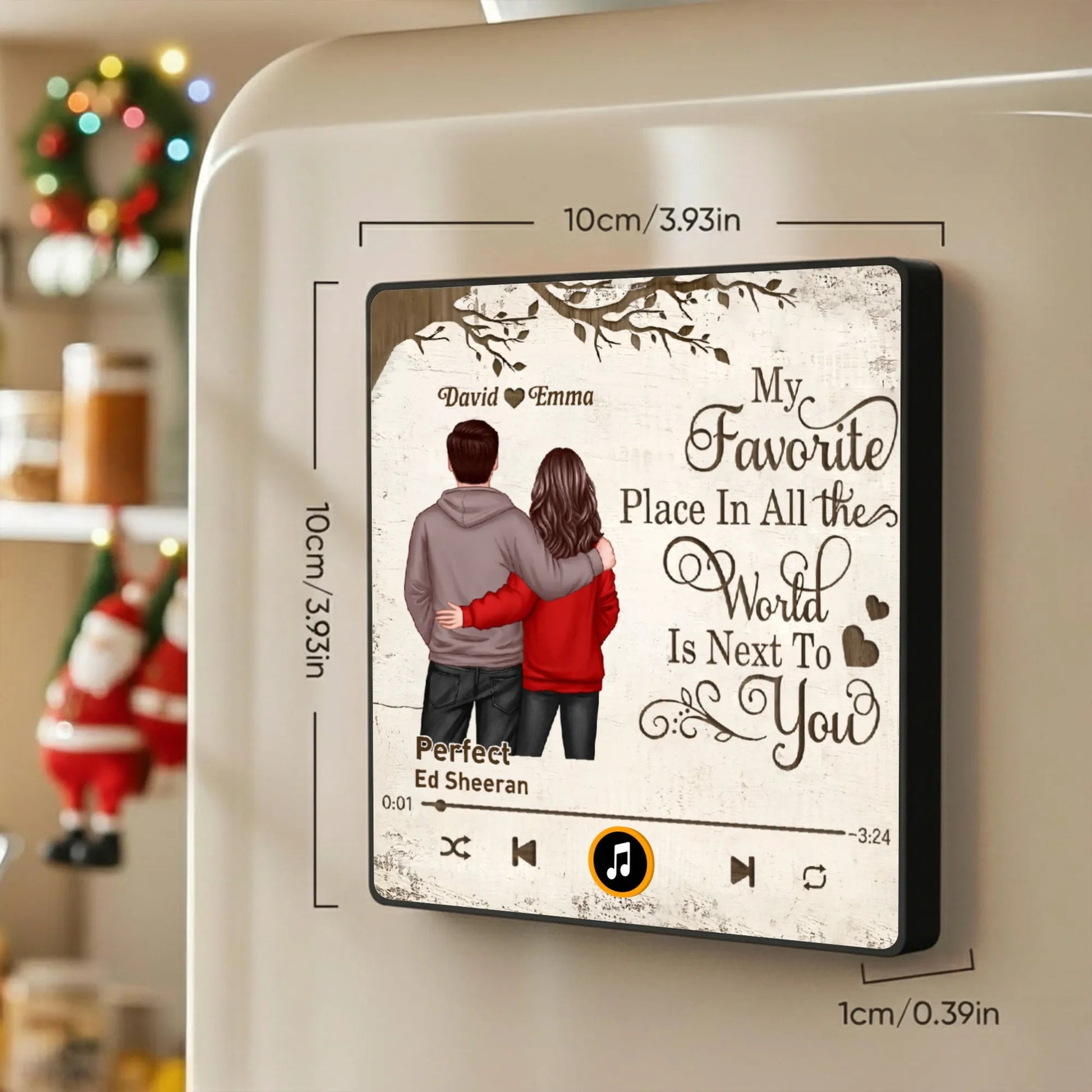 Personalized Music Plaque for Couples - Romantic Gift for Christmas Fridge Magnet MagicInPrints
