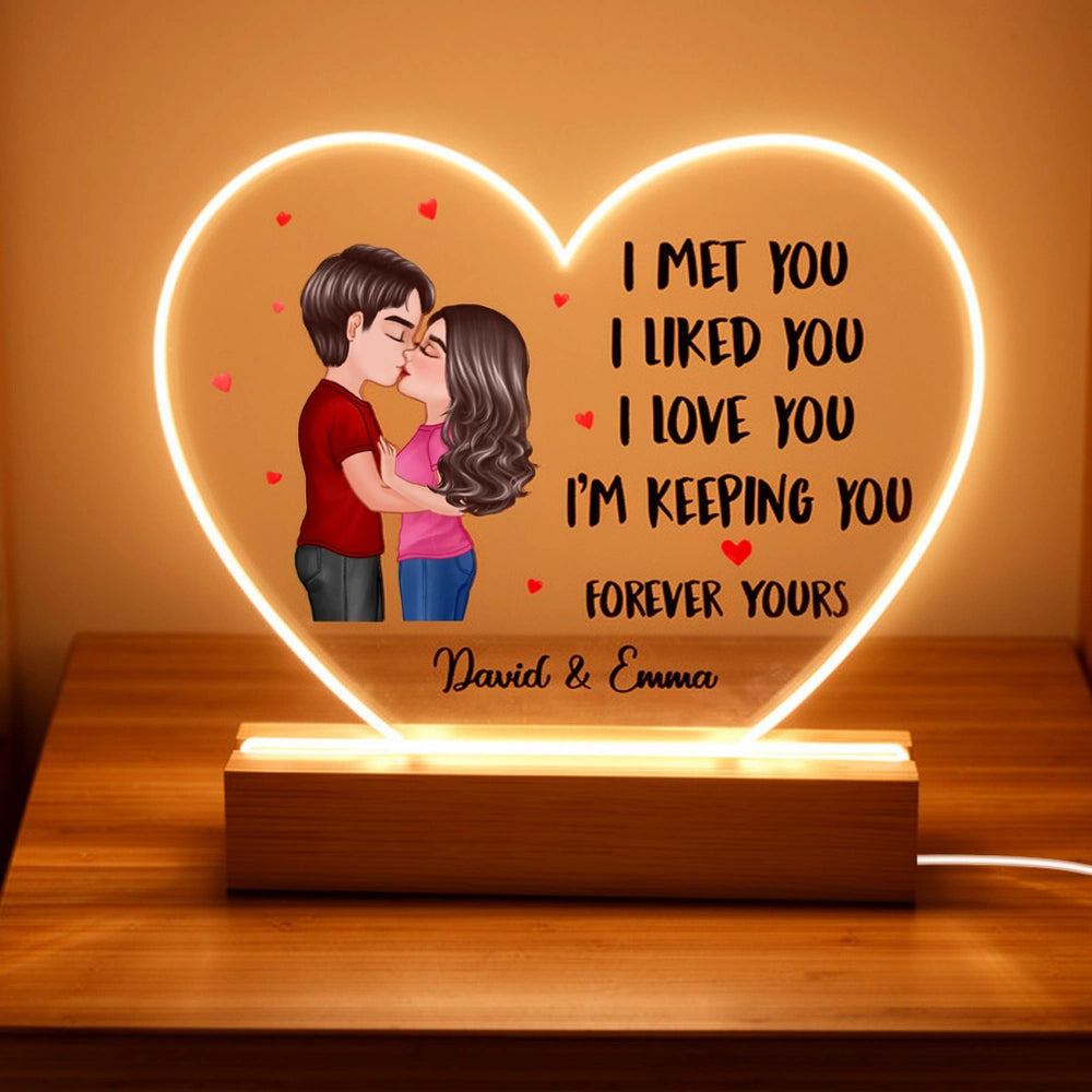 Personalized Heart-Shaped LED Lamp for Couples - Romantic Gift Plaque MagicInPrints
