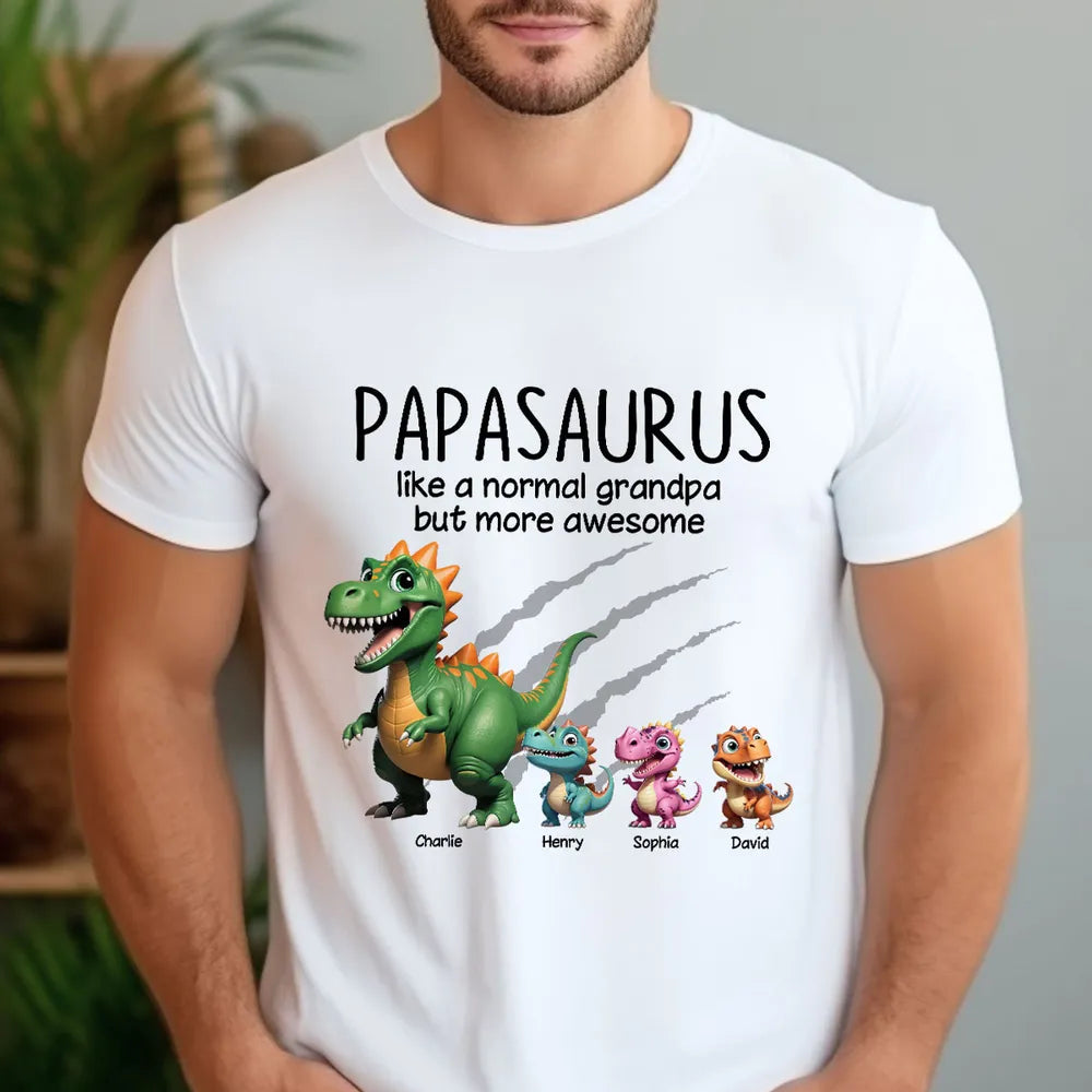Personalized Papasaurus T-Shirt for Grandpa - Fun Family Gift Cloth MagicInPrints