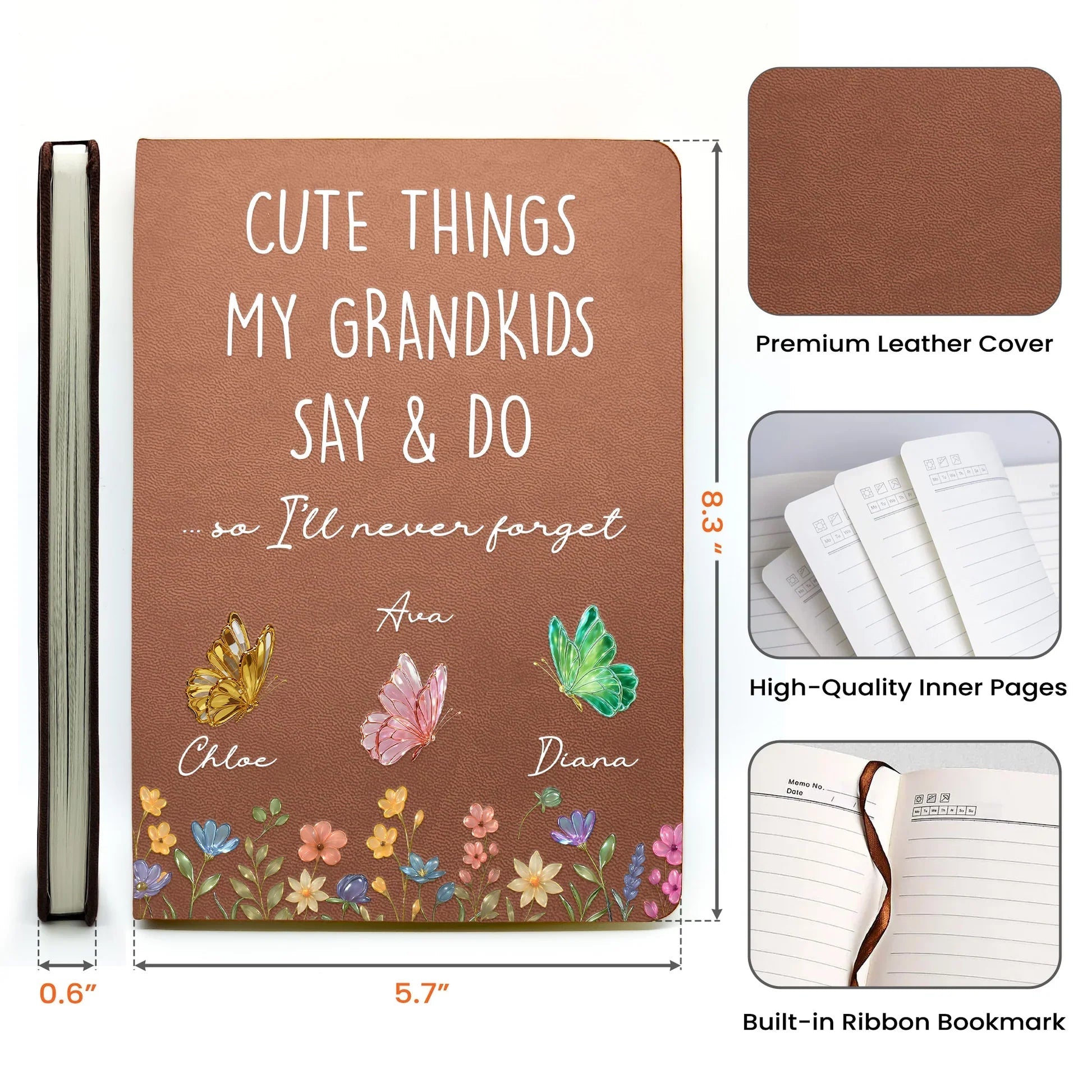 Personalized Grandkids Memory Journal for Grandparents - Keepsake Gift Stationery MagicInPrints