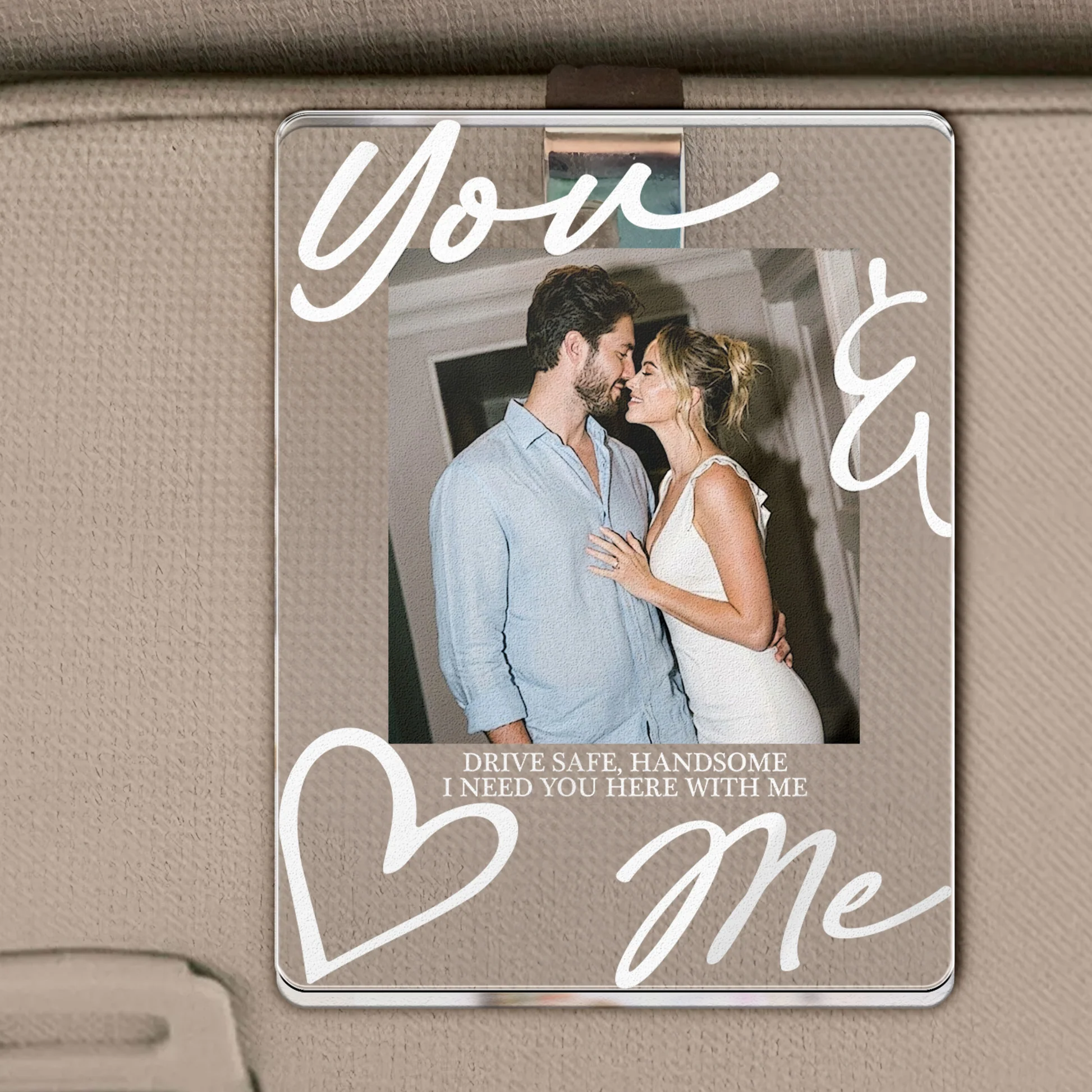 Personalized Photo Car Hanging Ornament for Couples - Romantic Gift Car Hanger MagicInPrints