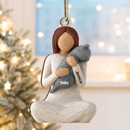 Custom Wooden Family Ornament with Pet Names - Christmas Gift Ornament MagicInPrints