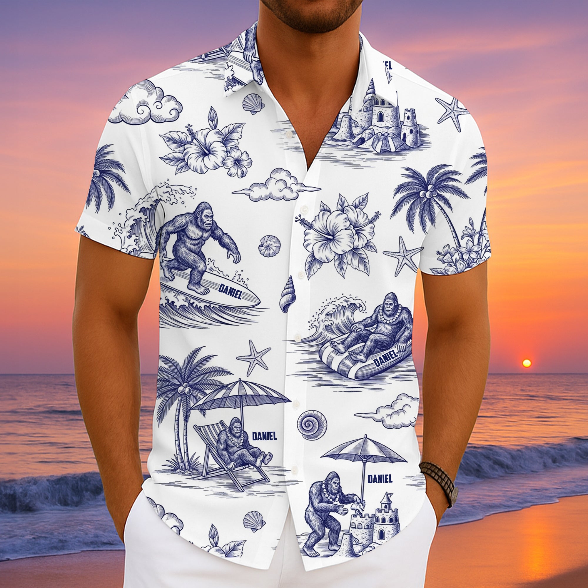 Discover the Adventure within You - Tropical Bigfoot Hawaiian Shirt - Personalized Gift for Bigfoot Lovers Hawaiian Shirts MagicInPrints