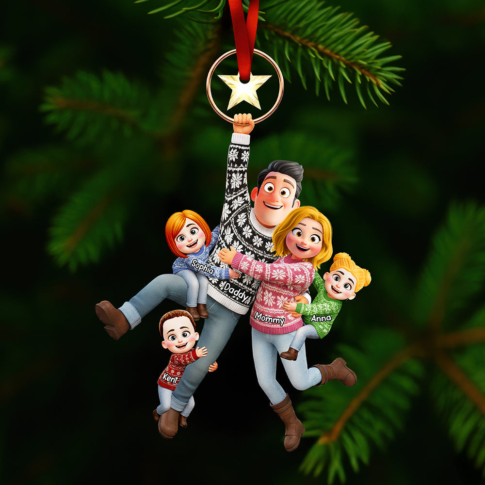 Fly High with Family - Personalized Flying Family Ornament Ornament MagicInPrints