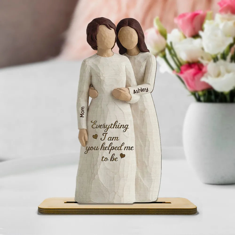 Personalized Mother-Daughter Wooden Sculpture Gift - Sentimental Keepsake for New Moms Plaque MagicInPrints
