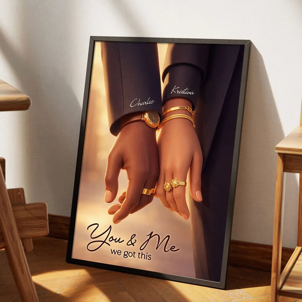 Personalized Couple's Hand-Holding Art Print for Home Decor - Romantic Gift Poster or Canvas MagicInPrints
