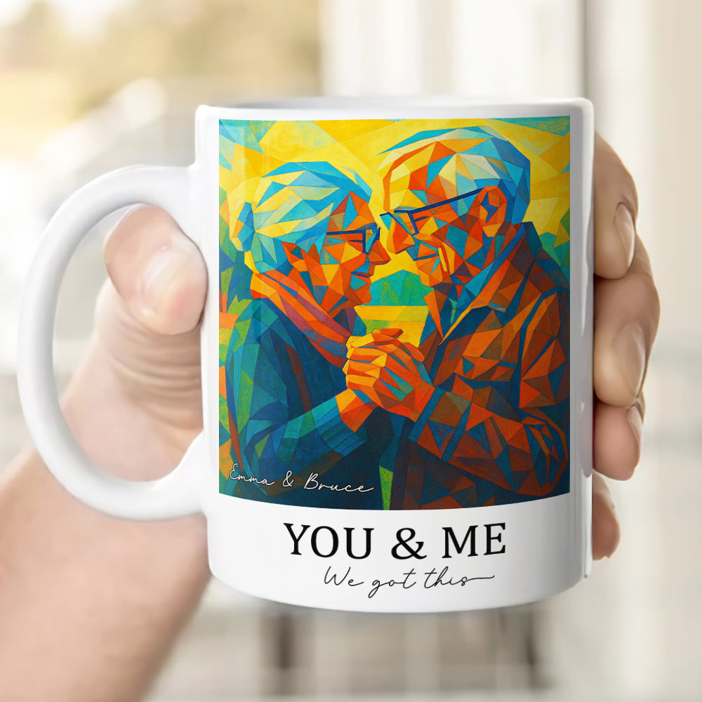 Artistic Connection - Personalized Cubism Art Mug for Friends & Lovers Coffee Mug MagicInPrints