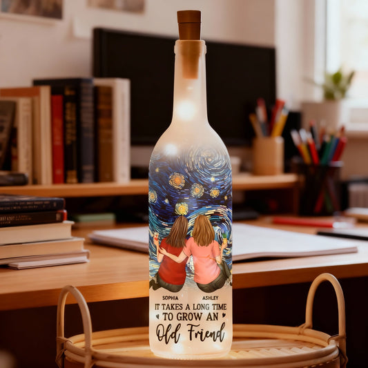 Personalized LED Wine Bottle Lamp for Friends - Sentimental Gift for Home Decor Lamp MagicInPrints