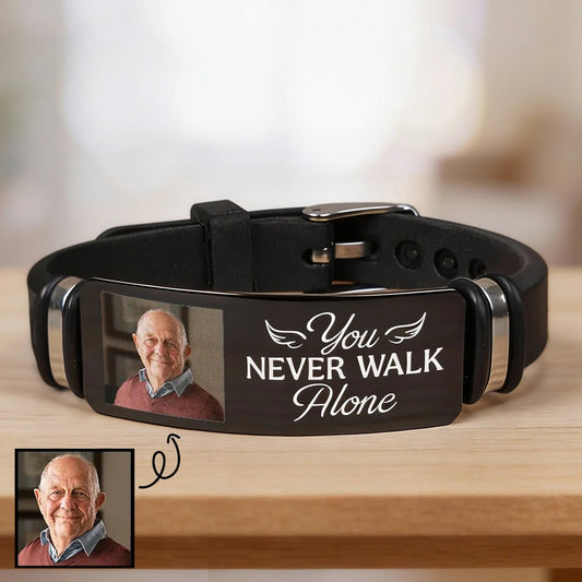 Custom Engraved Photo Bracelet for Men - Sentimental Gift Jewelry MagicInPrints