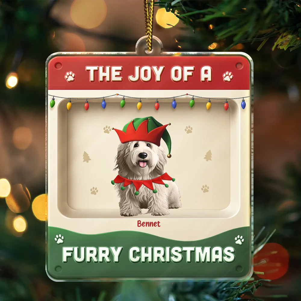 Celebrate the Furry Joy – Personalized Acrylic Ornament – Gift for Pet Lovers Acrylic Ornament MagicInPrints