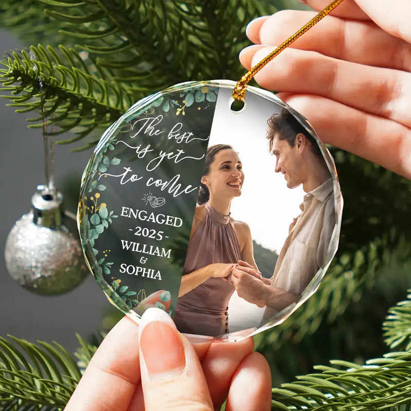 Personalized Engagement Ornament for Couples - Custom Photo Keepsake for 2025 Ornament MagicInPrints