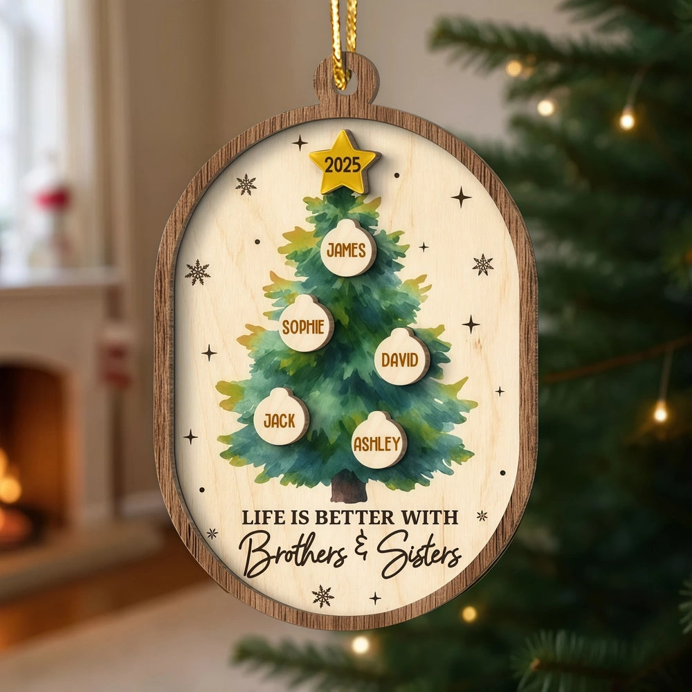 Personalized Family Christmas Ornament for Siblings - Holiday Tree Decoration Ornament MagicInPrints