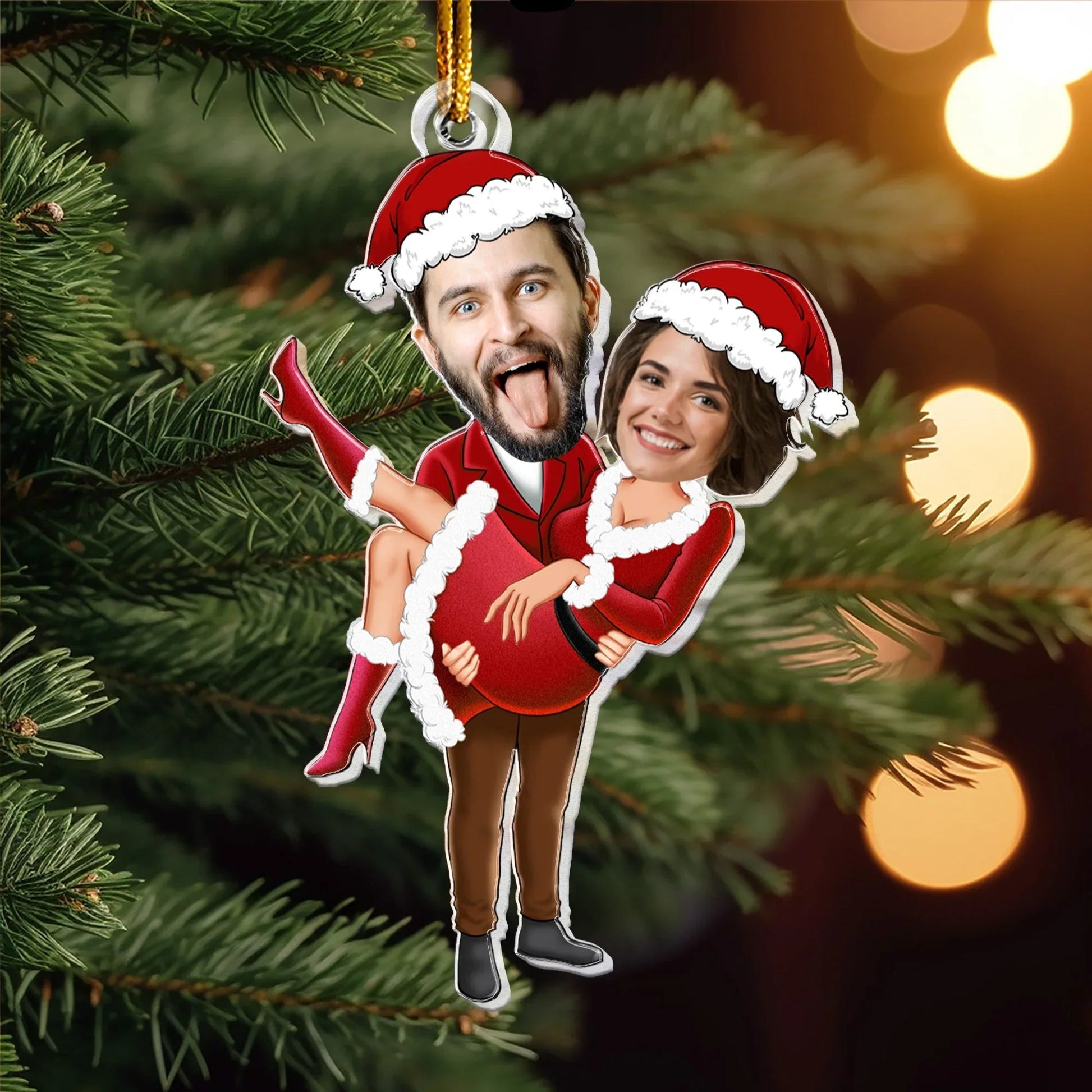 Custom Couple Christmas Ornament for Lovers - Festive Holiday Decor Ornament MagicInPrints