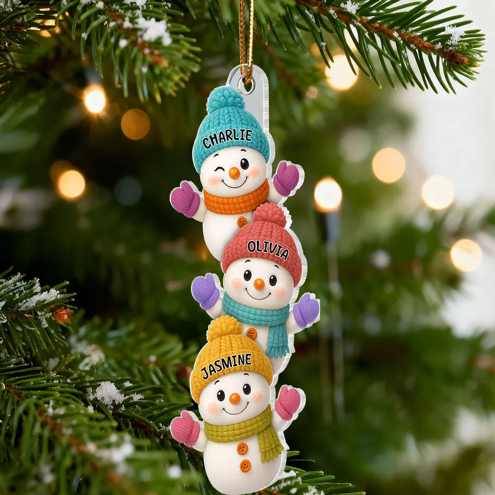 Personalized Snowman Family Christmas Ornaments - Holiday Tree Decor Ornament MagicInPrints