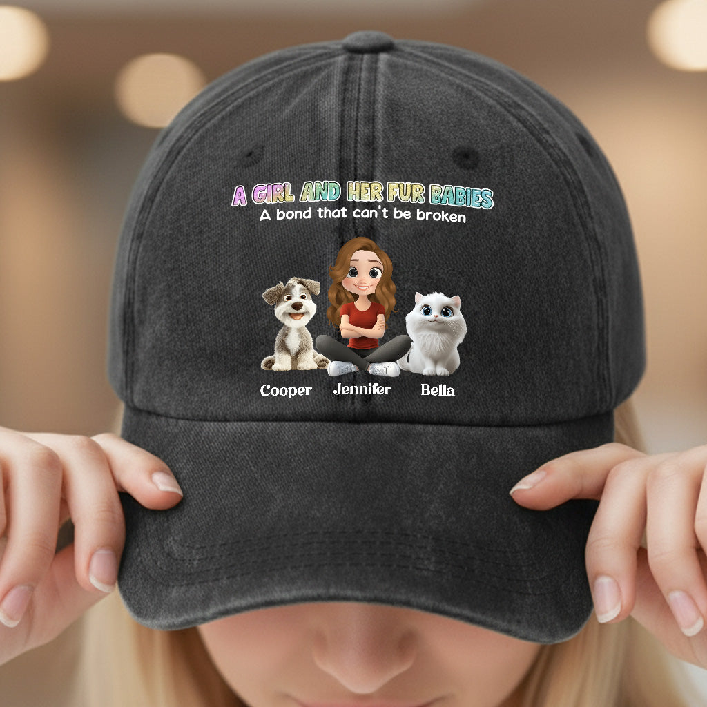 Custom Pet Lover Baseball Cap - Personalized with Cartoon Pets and Owner - Perfect Gift for Animal Lovers Hat MagicInPrints