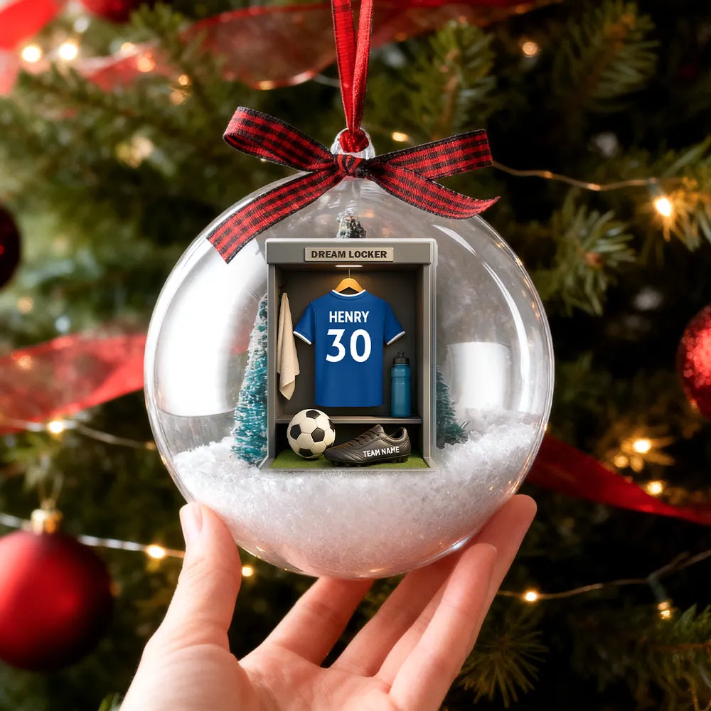Personalized Soccer Locker Ornament for Kids - Christmas Gift Ornament MagicInPrints
