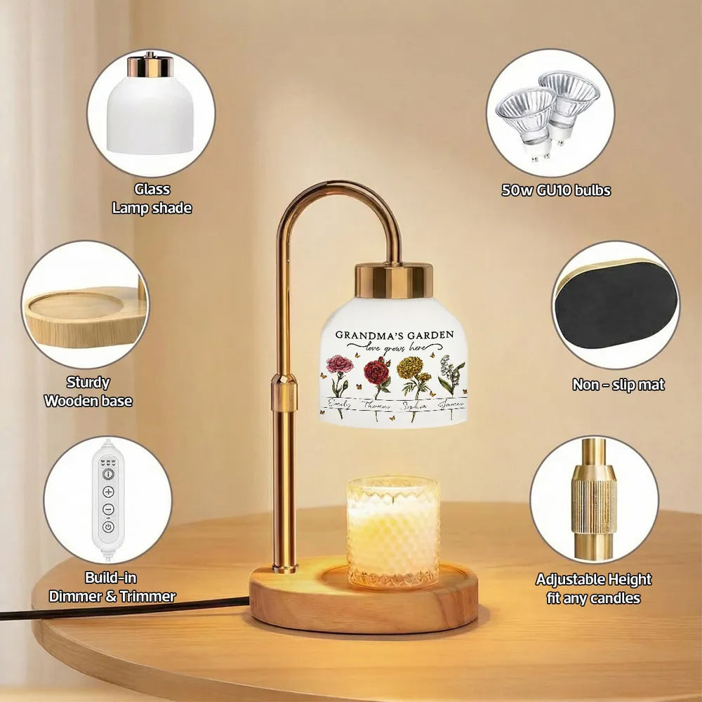 Personalized Grandma's Garden Lamp for Family - Sentimental Gift Lamp MagicInPrints