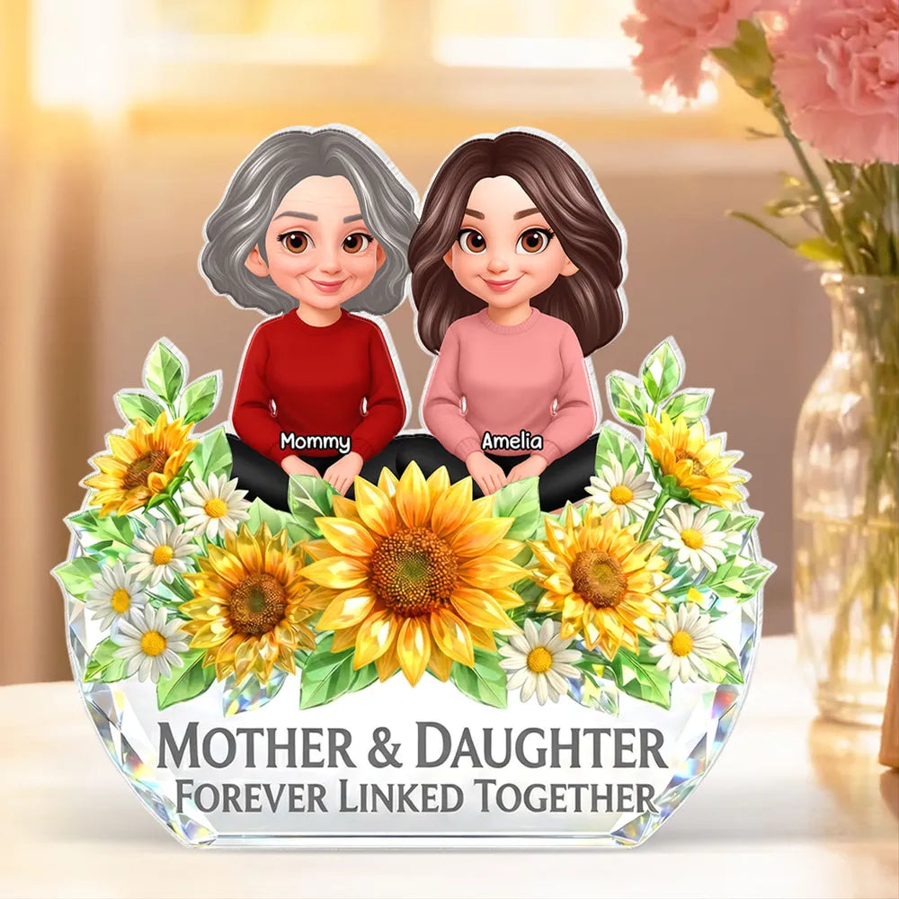 Personalized Mother & Daughter Figurine with Sunflowers - Sentimental Gift Plaque MagicInPrints