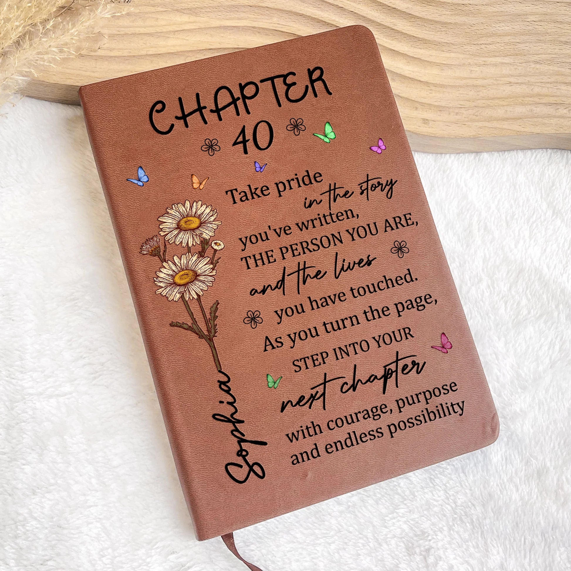 Personalized Leather Journal for Women - Inspirational 40th Birthday Gift Stationery MagicInPrints