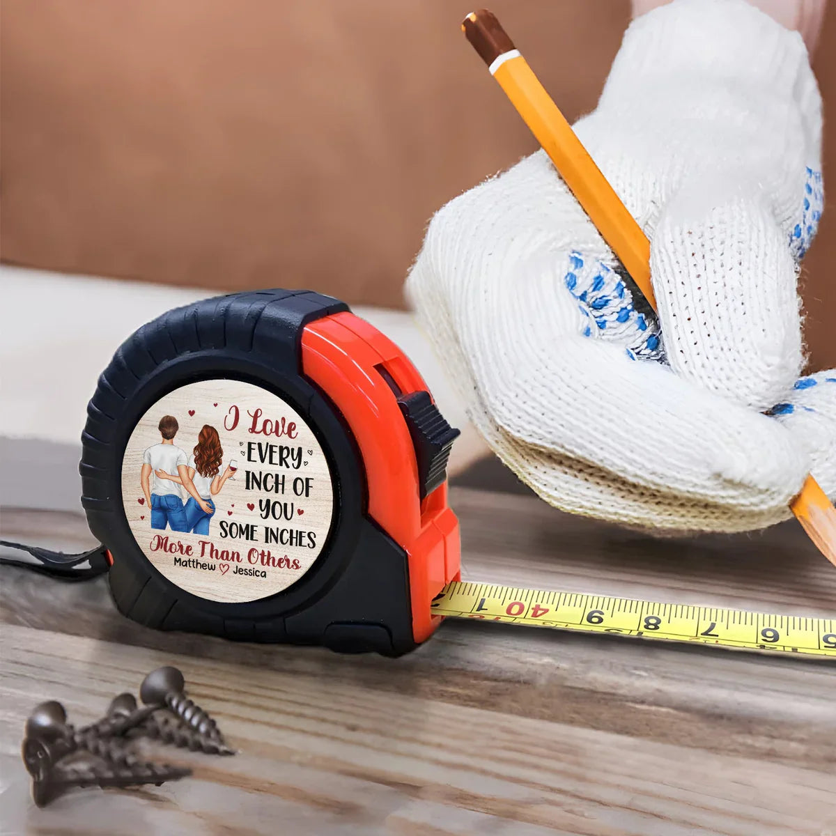 Personalized Tape Measure for Couples - Romantic Gift for Him Tools MagicInPrints
