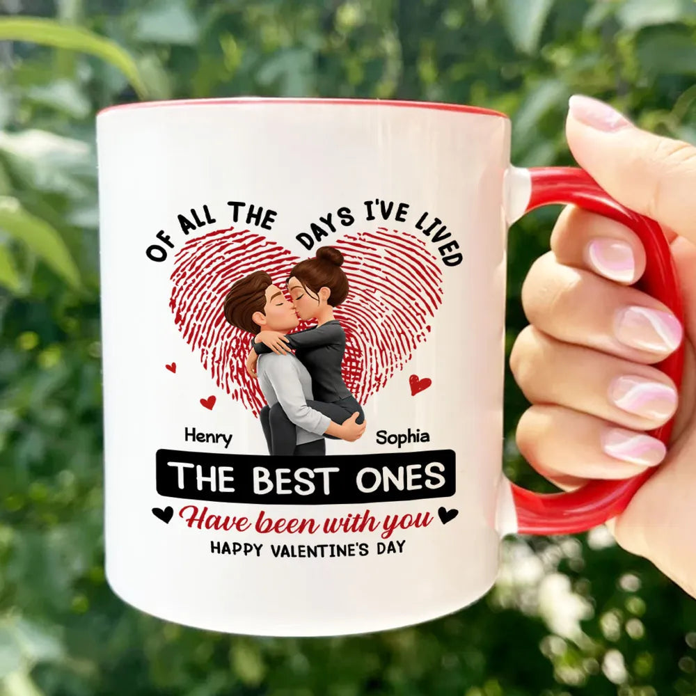 Personalized Romantic Couple Mug for Valentine's Day - Custom Names and Heart Design Cup MagicInPrints