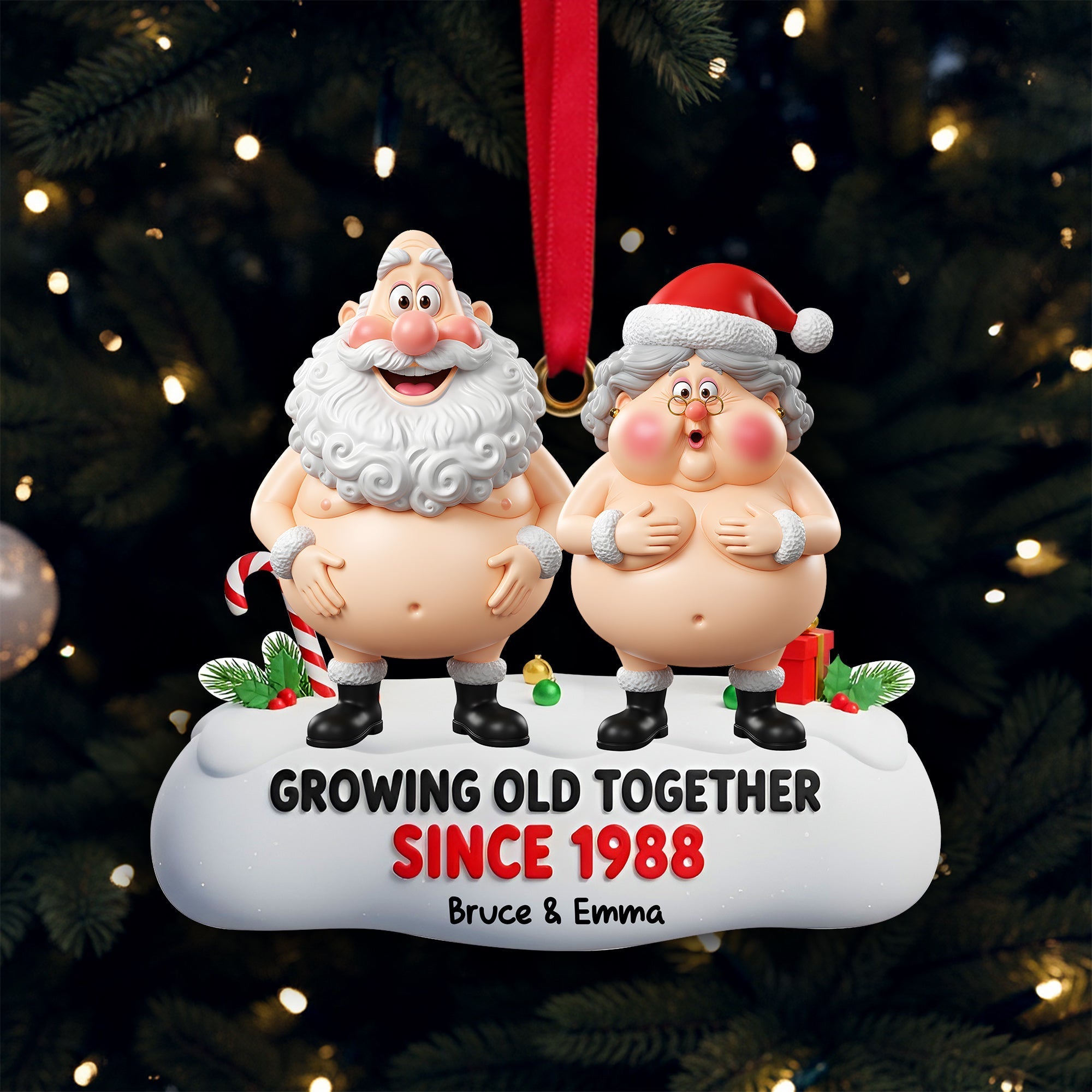 Growing Old Together Personalized Ornament - Funny Gift for Couples Ornament MagicInPrints
