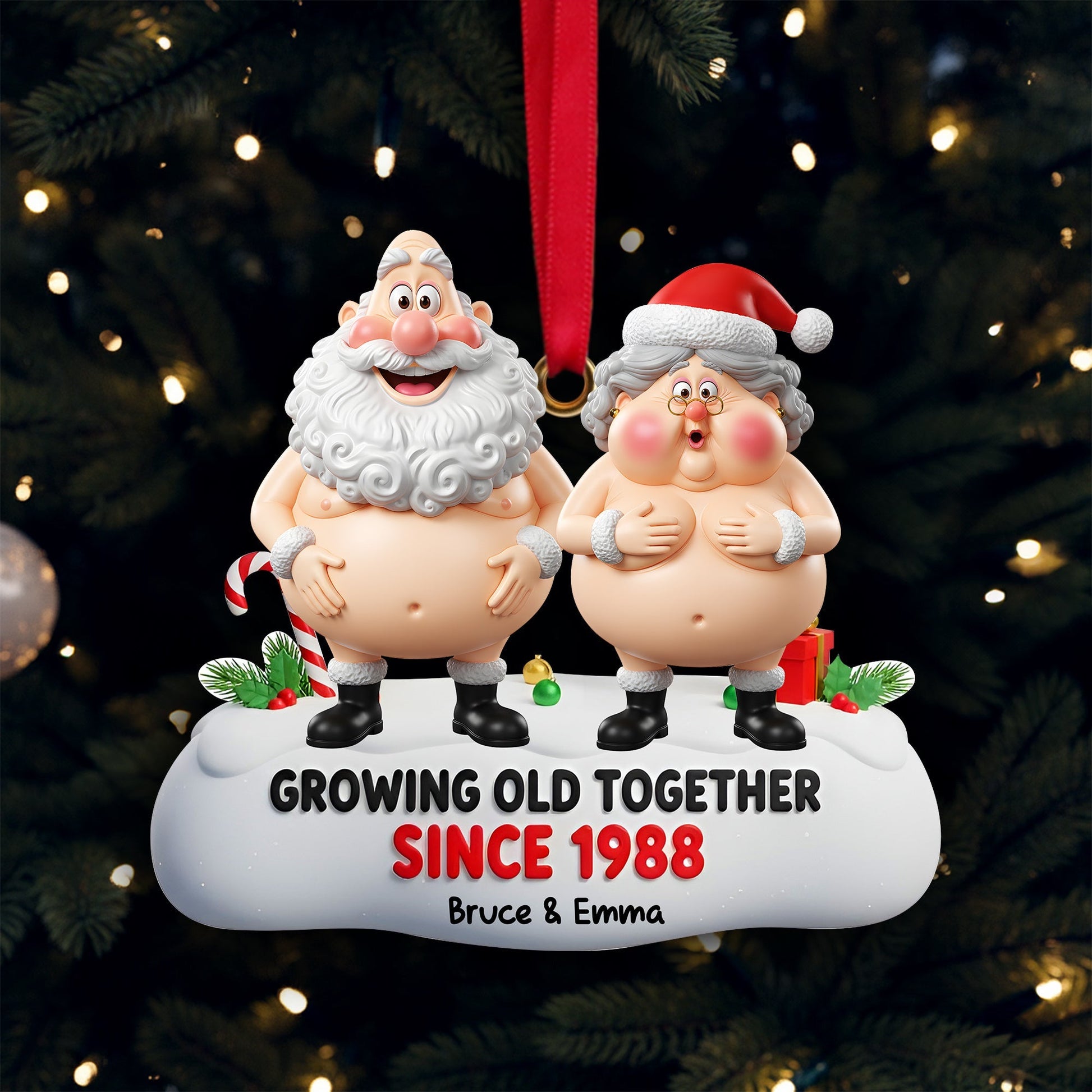 Growing Old Couple Ornament - Personalized Funny Gifts For Couple Ornament MagicInPrints