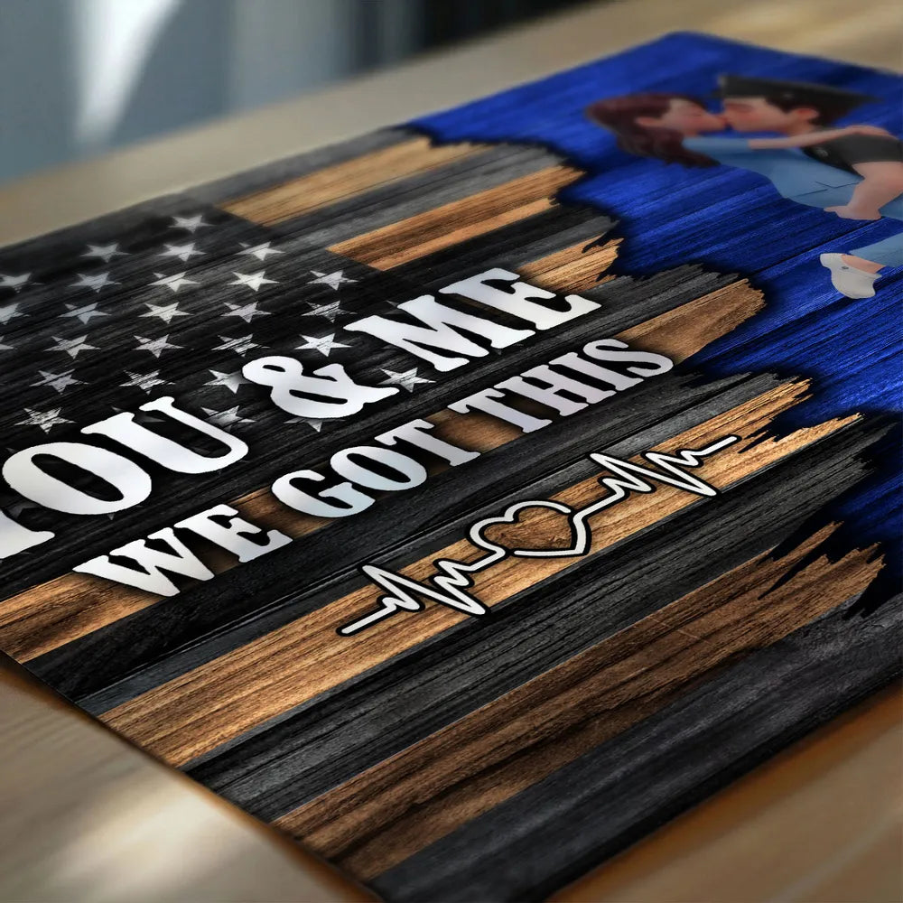 Personalized Couple Canvas Art for Police Officers - Romantic Home Decor Gift Poster or Canvas MagicInPrints