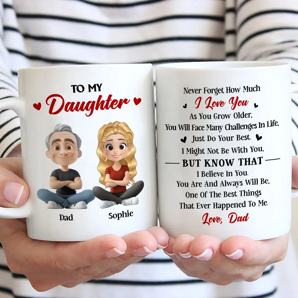 Personalized Father's Day Mug for Daughter - Heartfelt Message Gift Cup MagicInPrints
