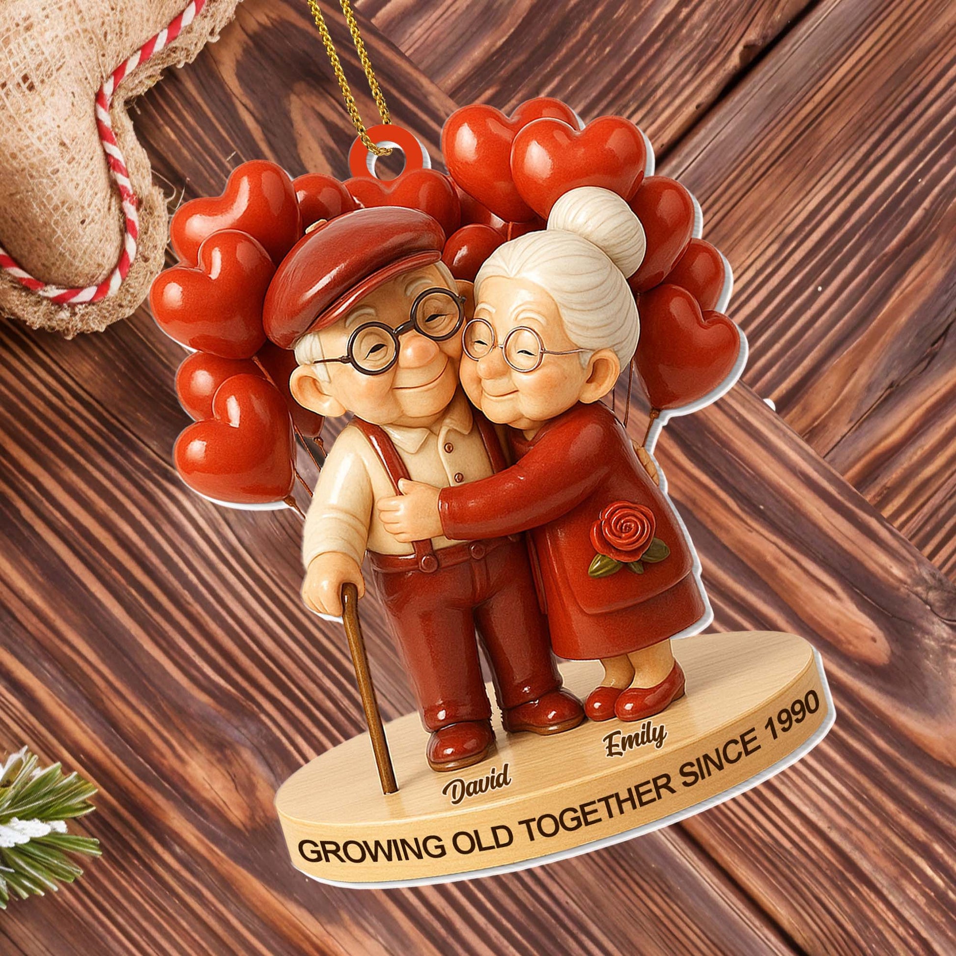 Personalized Couples Ornament for Grandparents - Heartwarming Anniversary Gift Ornament MagicInPrints