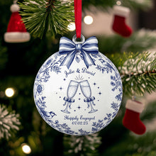 Load image into Gallery viewer, Celebrate Your Love: Personalized Happily Engaged Couple Ornament - Unique Gift for Couples Ornament MagicInPrints
