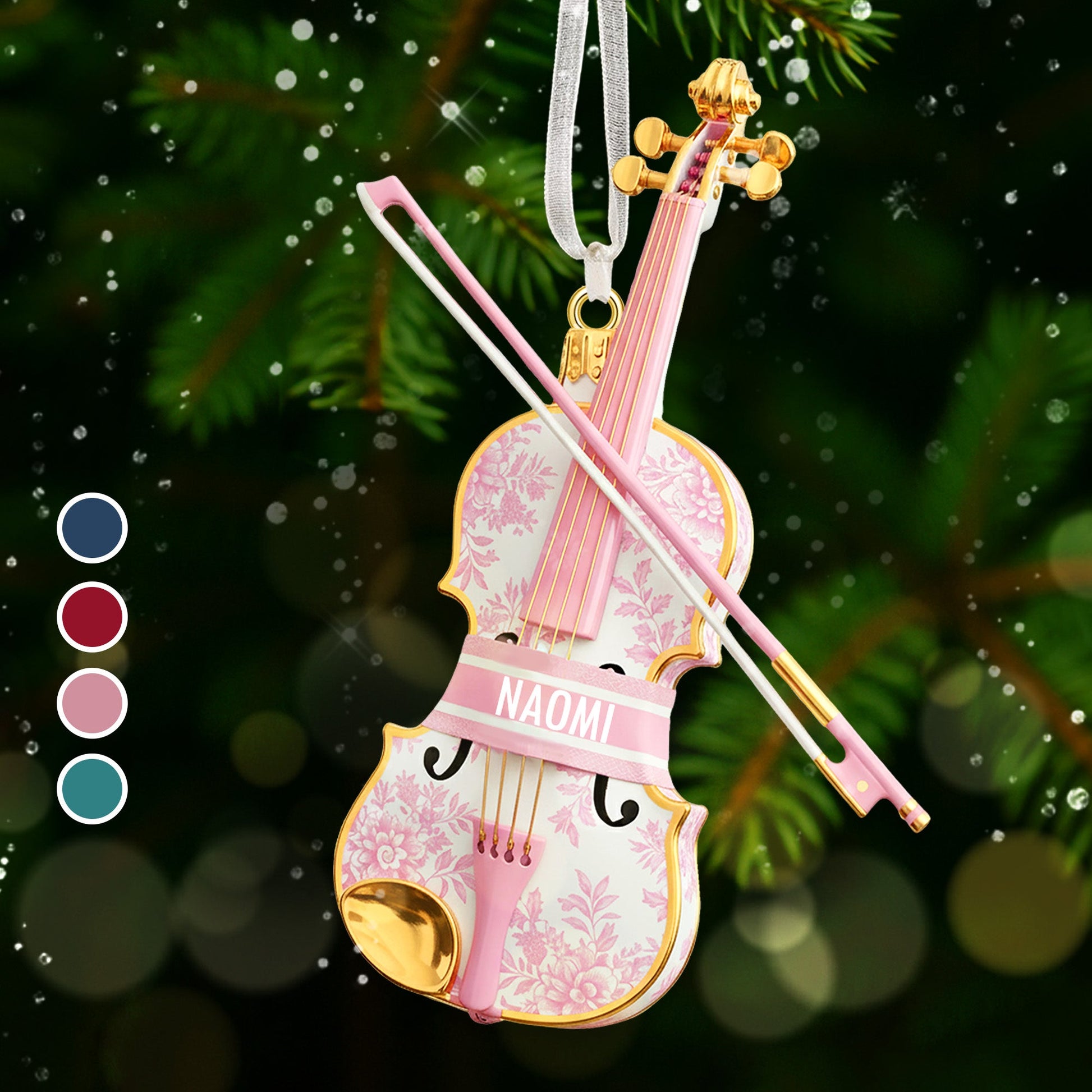 Violin Toile de Jouy Ornament - Personalized Gifts For Violin Lover Christmas Ornament Ornament MagicInPrints