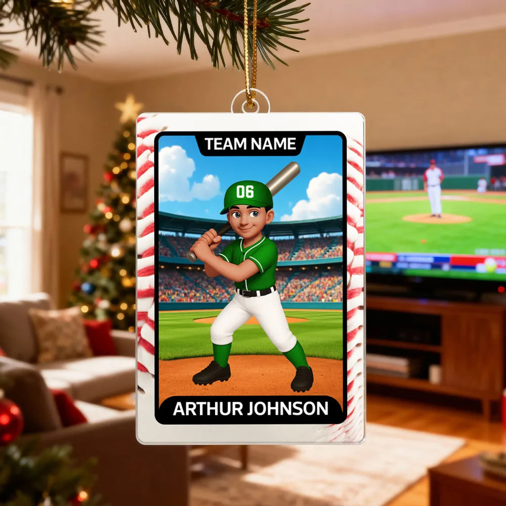 Personalized Baseball Ornament for Kids - Custom Team Name and Player - Christmas Gift Ornament MagicInPrints