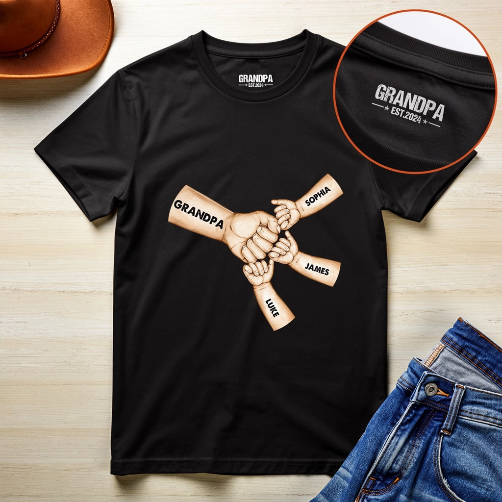 Personalized Grandpa T-Shirt for Family Bonding - Custom Names Gift Cloth MagicInPrints