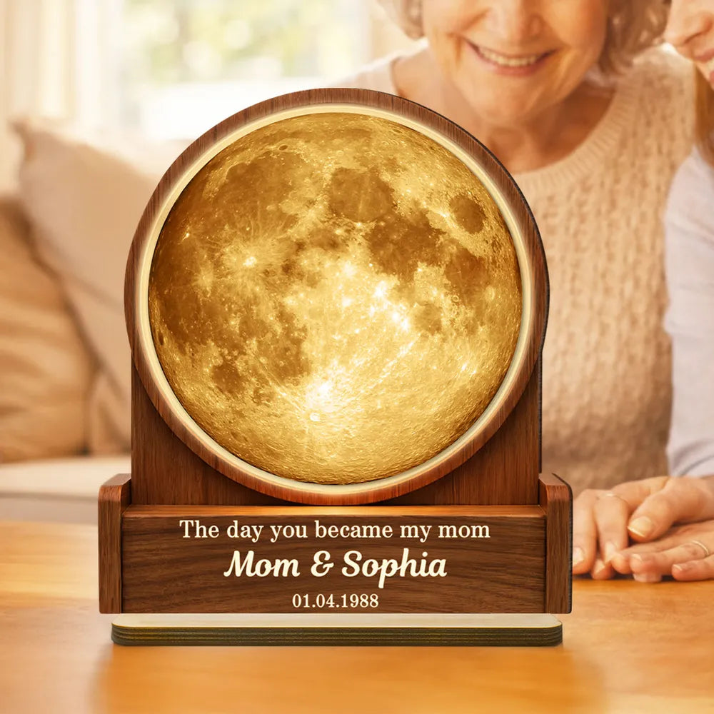 Personalized Moon Lamp for Mom - Custom Date & Names - Sentimental Gift Plaque MagicInPrints